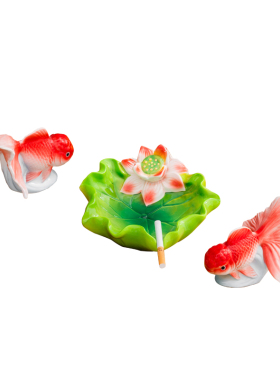 鸿运当头鱼缸造景装饰小摆件家居客厅茶几办公室书桌面迷你装饰品