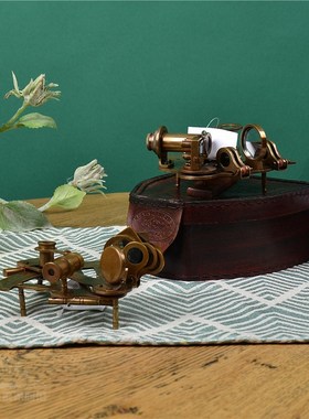 黄铜六分仪模型航海摄影道具欧美式创意书房酒柜装饰复古摆件礼品