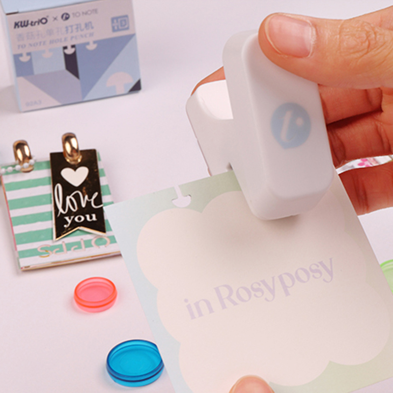 迷你蘑菇孔打孔机单孔香菇孔打洞器小型可爱diy手工活页本A4纸张