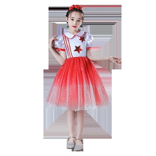 儿童红歌合唱演出服装幼儿园舞蹈服中小学生大合唱团诗歌朗诵礼服