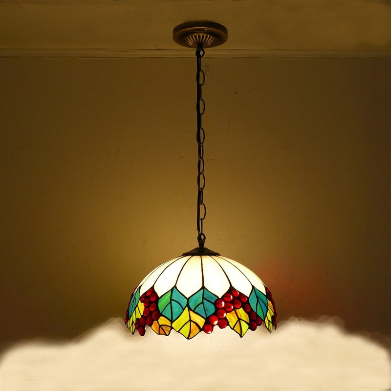 欧美彩色玻璃吊灯简约个性卧室吧台酒店餐厅饭厅书房温馨小型吊灯