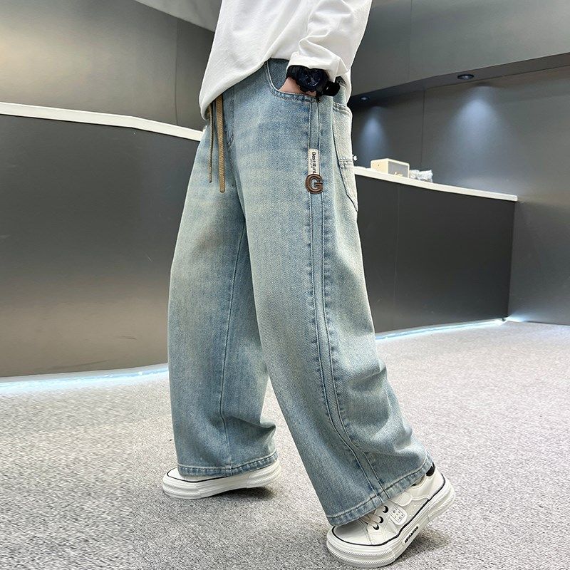 男童春秋装裤子2025新款儿童春季直筒牛仔裤宽松中大童休闲裤长裤,童装/婴儿装/亲子装,儿童牛仔裤,淘宝优惠券,粉丝福利购,淘宝优惠卷