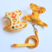 宠物猫咪狗狗牵引绳可爱背心式 胸背带外出防挣脱溜猫绳泰迪犬链子