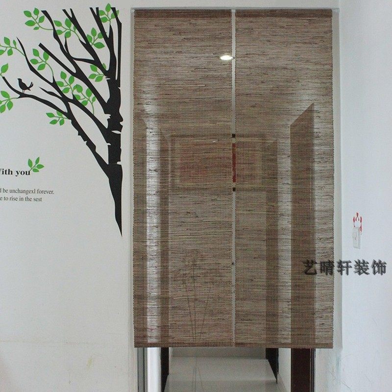 艺晴轩门帘粗麻帘中式帘茶馆帘玄关隔断帘子装饰帘半透帘透风帘