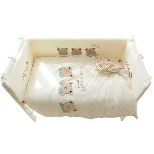 婴儿床围栏软包防撞a类纯棉儿童拼接床床围透气挡布宝宝定制床品