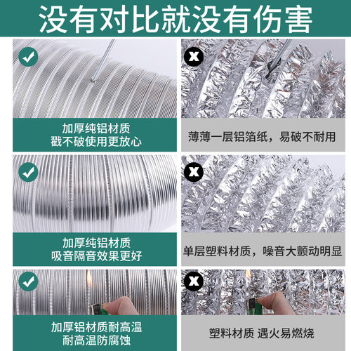 抽油烟机管排烟管油烟机管道配件油烟管管子排气管风管软管纯铝