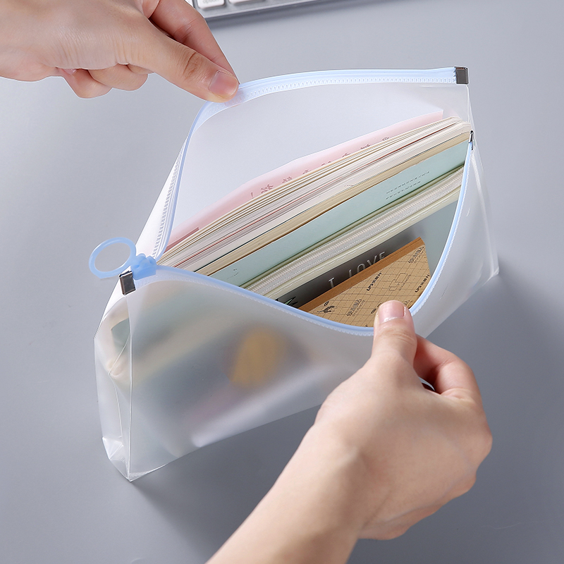 文件袋透明拉链式办公资料档案a4/a5/a6/b4票据袋学生试卷收纳袋