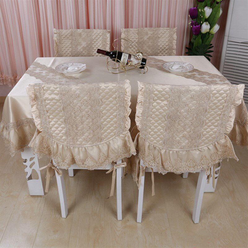 欧式绸缎蕾丝茶几桌布防水餐桌台布桌垫餐椅套圆桌布长方形田园