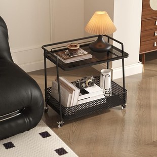 法式中古风创意可移动小推车茶几边桌轻奢高级感沙发边几床头边柜