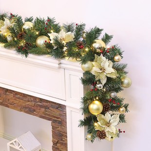 2.7m圣诞藤条加密松针橱窗扶手装饰布景圣诞节加密藤条商场景布置