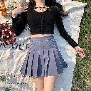 白色百褶裙女夏短款学院风高腰显瘦打底裤A字裙短裙垂坠感半身裙