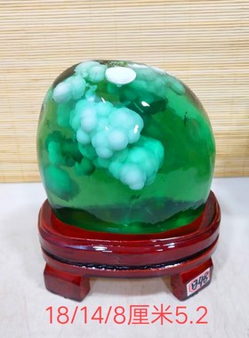 天然水晶精品琉璃美轮美奂晶莹剔透奇石观赏石绿色石头摆件收藏