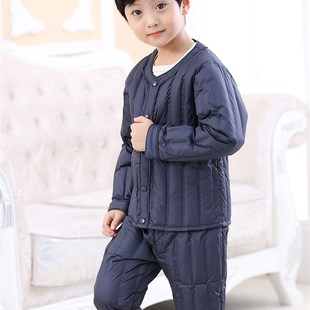 灵机一动男女童羽绒服套装儿童轻薄保暖小学生校服内穿无缝两件套