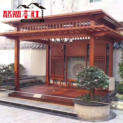 户外防腐木葡萄架花架廊架阳台围栏凉亭景观长廊花园棚架定制施工