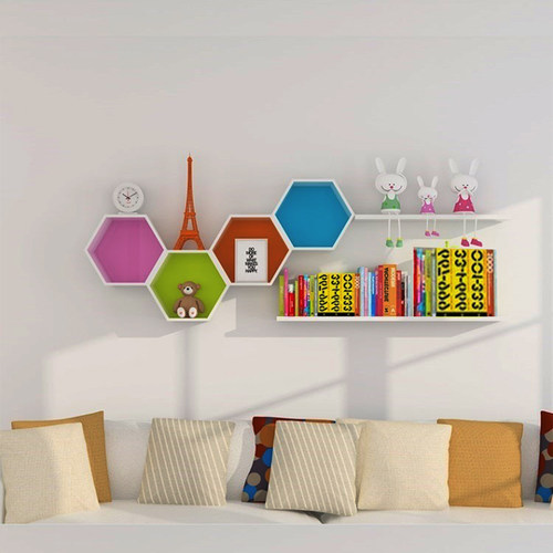 墙上置物架装饰创意客厅电视背景墙沙发隔板墙体壁挂格子墙上书架