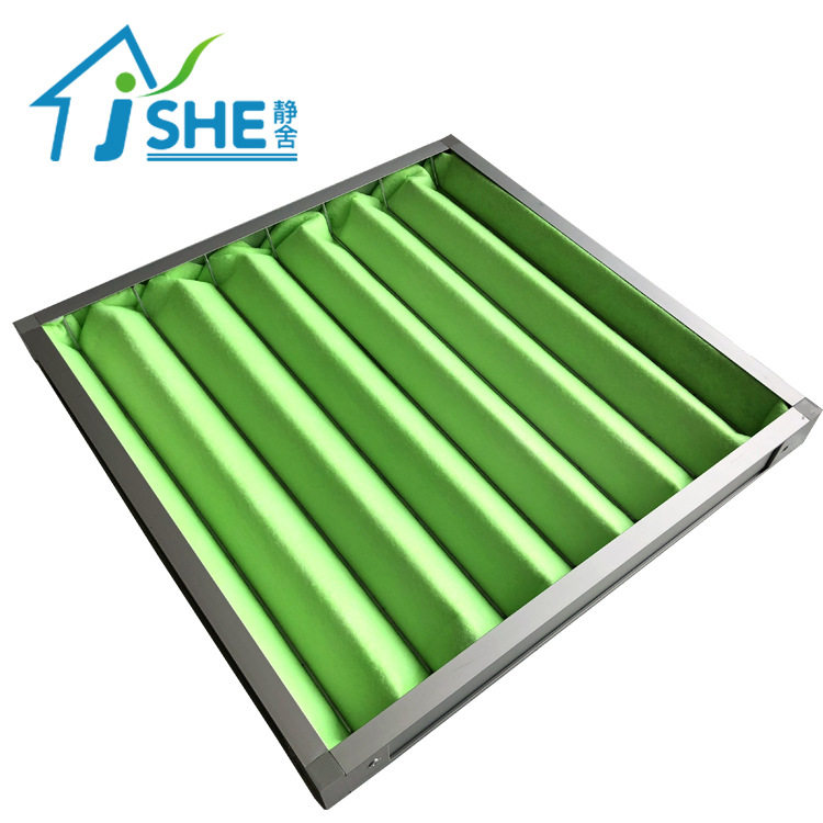 中效板式过滤器F5/F6绿白空气过滤棉铝/不锈钢/镀锌框