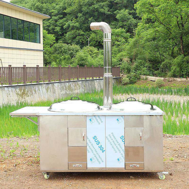 新款家用烧木柴不锈钢双灶柴火灶可移动无烟灶台家用大锅土灶台