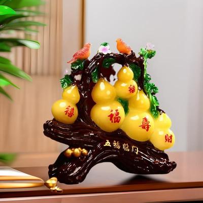 仿玉葫芦摆件招财旺宅福禄家居客厅电视柜摆设风水玄关店铺装饰品