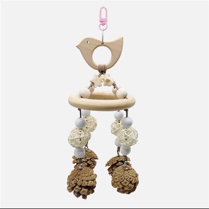 鹦鹉啃咬玩具藤球鸟笼挂饰挂串吊串鹦鹉用品原木啃咬玩具新款玩具