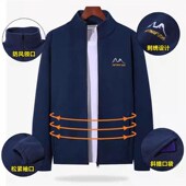 春秋季 上衣 立领卫衣爸爸加绒加厚保暖大码 新款 摇粒绒外套中年男士