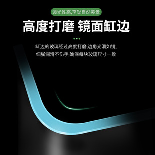 加厚透明热弯长方形玻璃金鱼缸乌龟缸中小型办公桌水族箱造景鱼缸