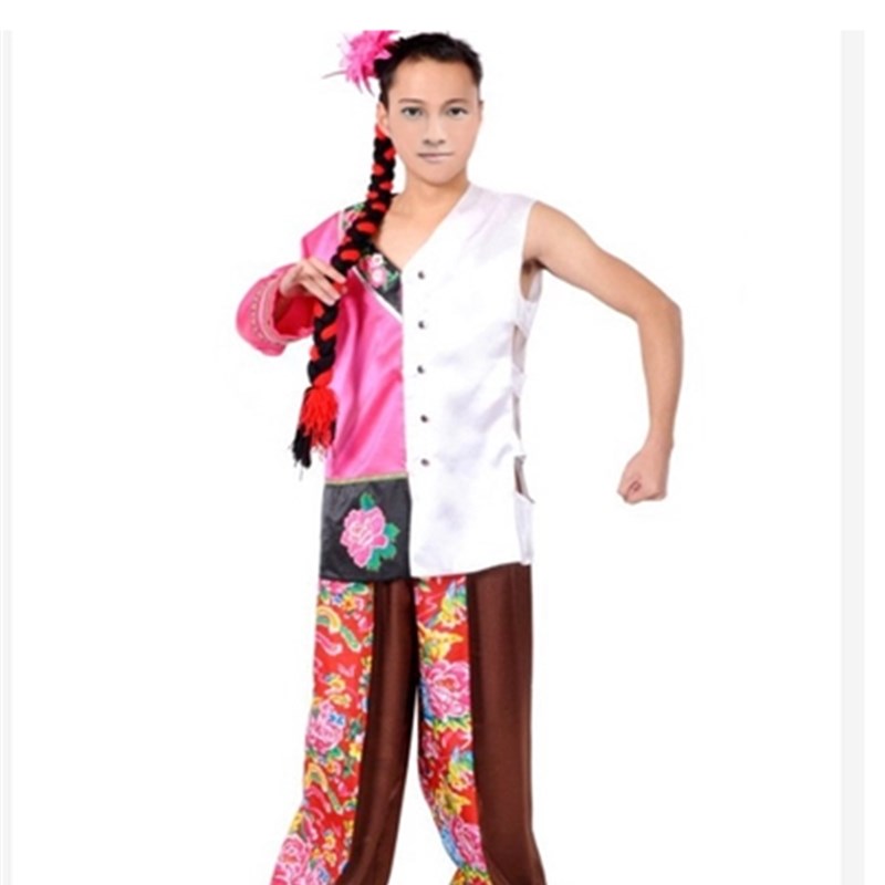 纤夫的爱舞蹈服装双面人阴阳人雌雄同体搞笑半男半女反串表演服