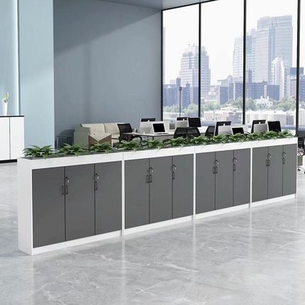 包安装简约办公室隔断矮柜花槽柜带锁文件柜资料柜储物柜桌边侧柜