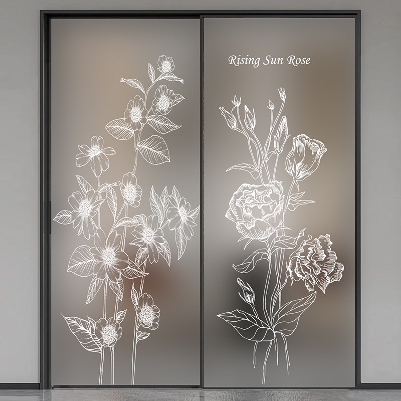 玻璃贴纸透光不透明防窥视卫生间浴室窗户厨房推拉门磨砂静电贴膜