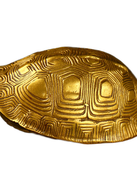 龟壳纯铜龟壳富甲天下摆件甲骨文龟壳手把件金钱八卦龟壳六爻铜钱