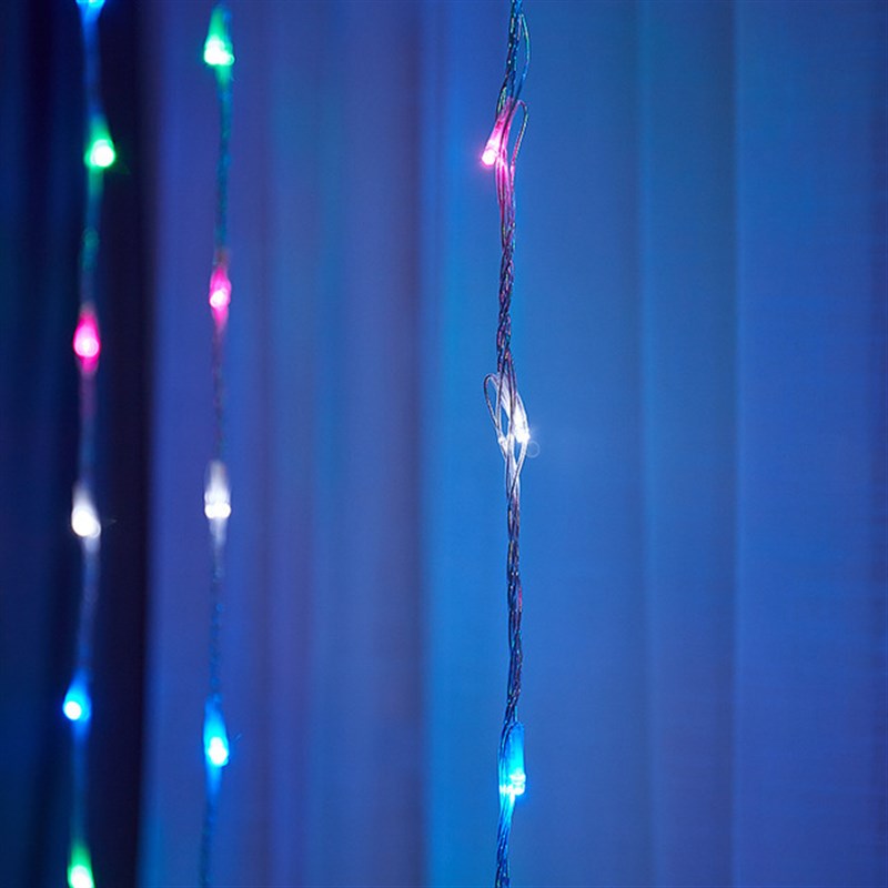 流星雨led灯窗帘彩灯闪灯串灯满天星挂窗户防水挂树上瀑布流水灯
