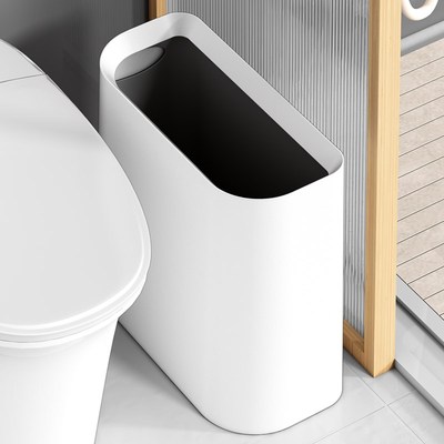窄缝垃圾桶厕所卫生间家用客厅垃圾筒厨房双层无盖夹缝废纸篓扁形