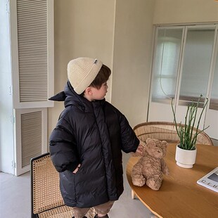 韩男女童中长新款羽绒服冬季洋气婴幼儿童宝宝小恶魔加厚冬装外套
