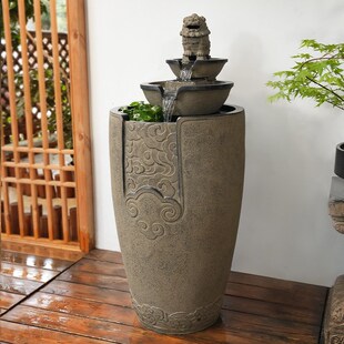 庭院室内水系景观流水摆件循环水水景缸造景生财阳台休闲区布置