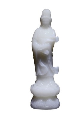 天然白玉观音吉祥保平安健康摆件家居客厅房间大堂摆件