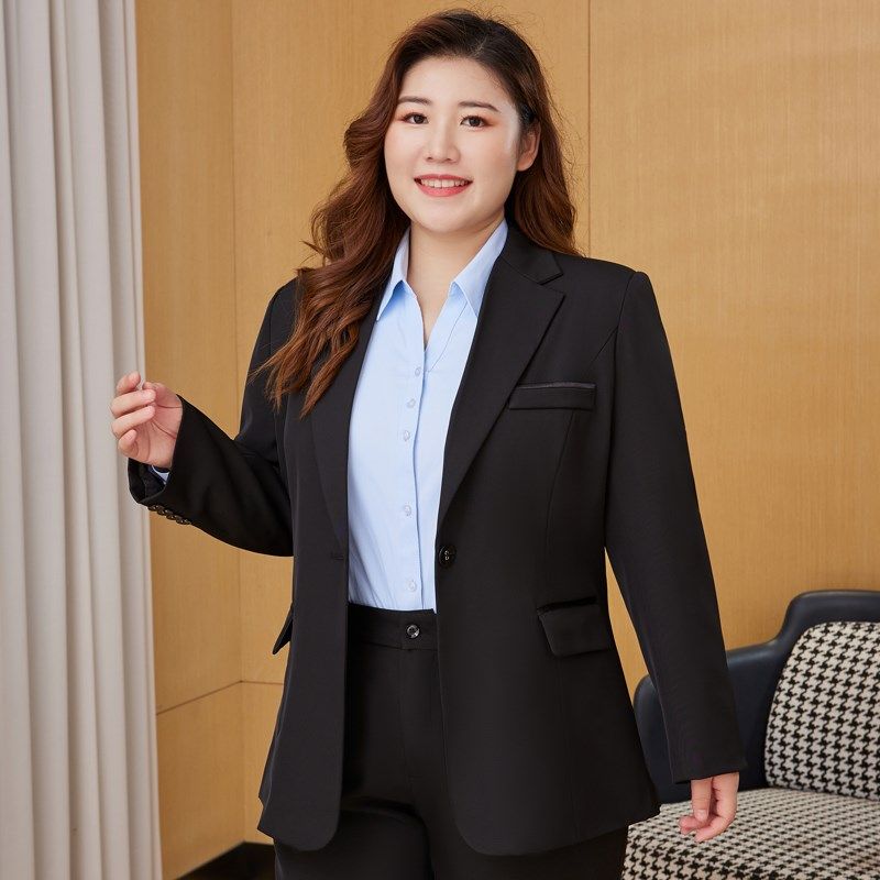 200斤胖MM西服套装加肥加大码女装西装外套面试工作服职业装宽松