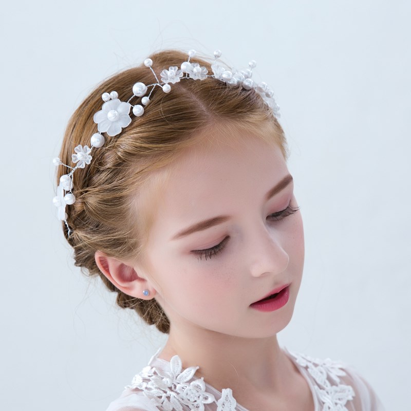 2024新款儿童发饰女孩公主头饰韩式花童头花发箍女童演出聚会头箍