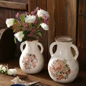 复古艺术陶瓷花瓶摆件客厅插花百合富贵竹创意法式 北欧高级感 欧式