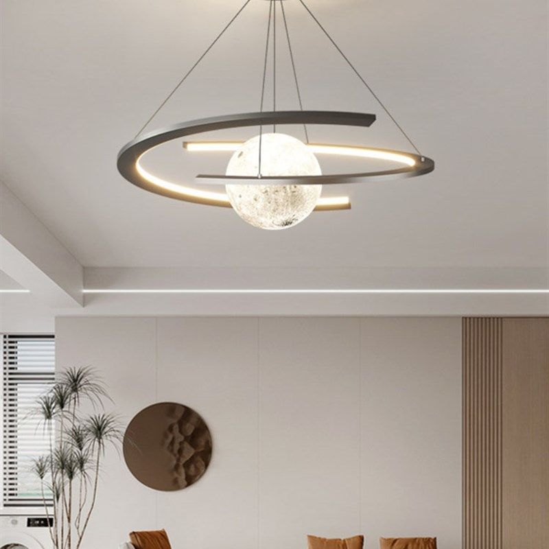简约创意螺旋圆形客厅餐厅书房间卧室艺术环形北欧月球星球吊灯具,家装灯饰光源,客厅吊灯,淘宝优惠券,粉丝福利购,淘宝优惠卷