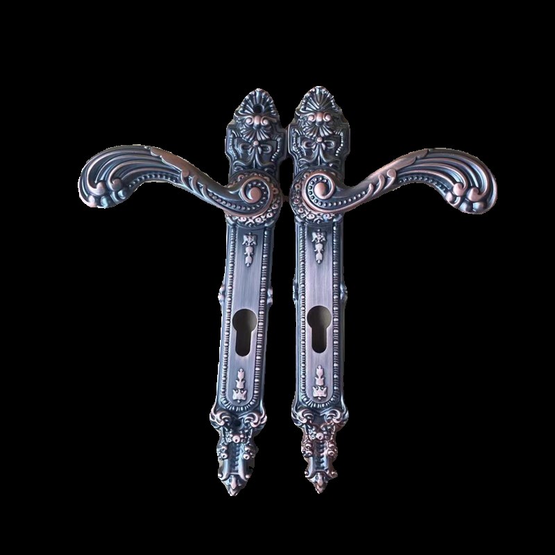 户外欧式庭院门执手锁院子门拉手65方管门把手铝艺大门锁室外锁具