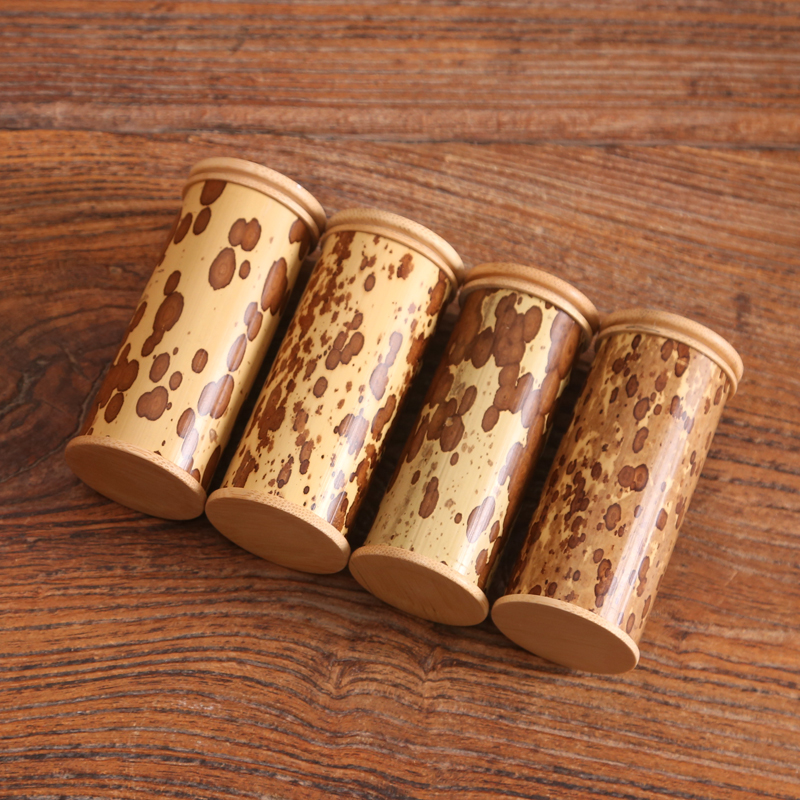 梅妃竹茶叶罐子 大小号便携密封茶罐储茶叶盒 竹木茶叶桶包装竹筒