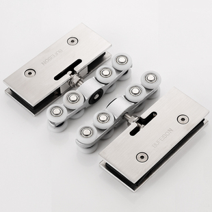 玻璃移门吊轮 静音吊滑轮轨道玻璃推拉门吊轮吊轨 厨房玻璃门滑轮