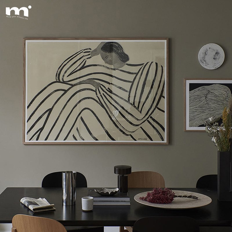 复古人物沙发装饰画竖版客厅落地画小众艺术卧室床头背景墙壁挂画