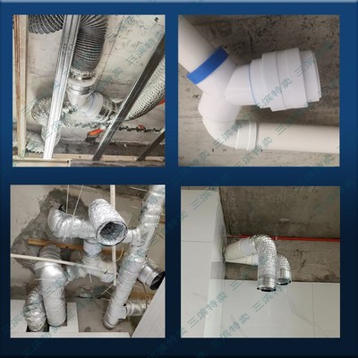 抽油烟机三通止回阀180烟道风管80变100一分二风机厨房等径排气管