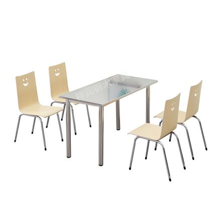 食堂餐桌椅组合工厂员工4人6人分体小吃店快餐店餐饮休闲桌椅组合