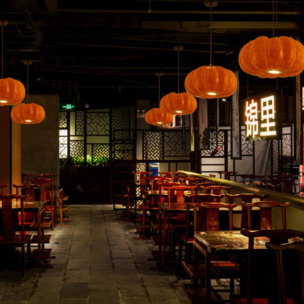 中式个性创意田园简约复古吧台特色餐厅书房卧室民宿客栈农庄吊灯