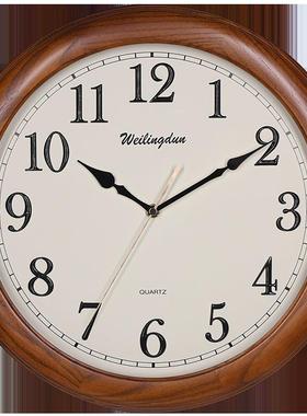威灵顿 实木钟挂钟 厂家直销 木质挂表 客厅圆形挂表 G10483