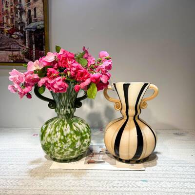 复古意高端琉璃创中古花瓶家民宿酒店居客桌面高级厅感水828培插