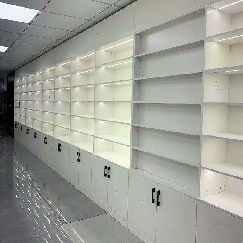 展柜烟酒茶叶礼品摆件实木直播间书柜陈列落地商用靠墙置物展示柜