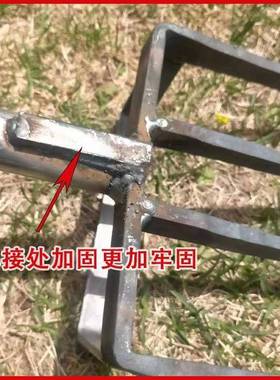 钢叉翻地神器松土叉子挖蒜挖挖姜工具四五齿70515锰钢一开齿荒大