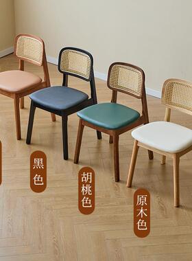 实木欧式复古餐厅宿家用靠餐椅50387藤椅子客厅背椅藤编椅民藤编